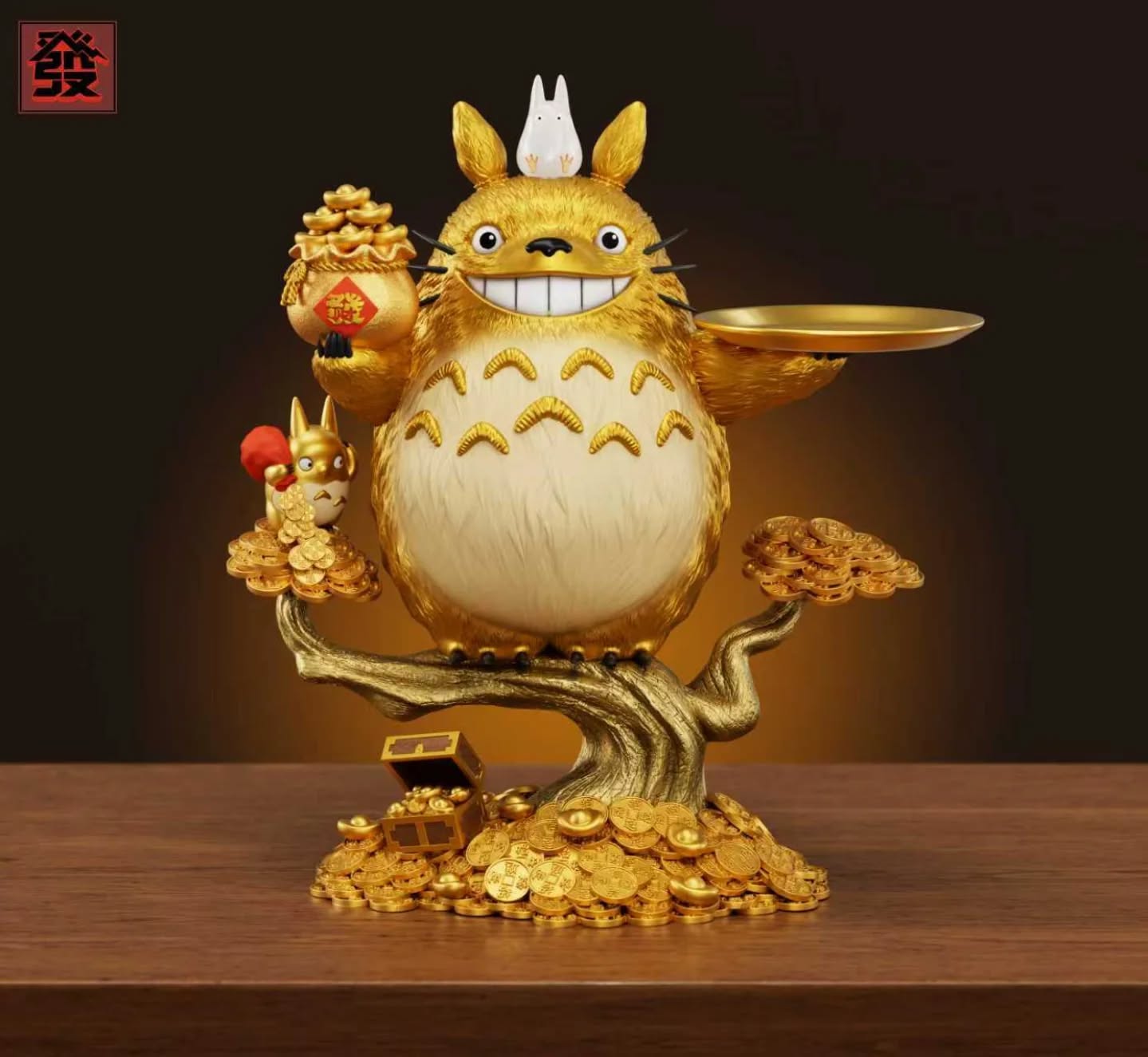 發- studio 招财龙猫收纳摆件