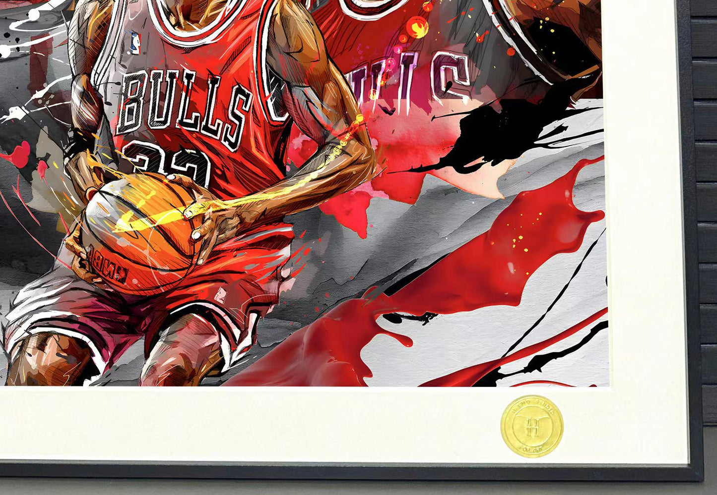 《OG–公牛三巨头》乔丹皮蓬罗德曼NBA公牛队装饰画