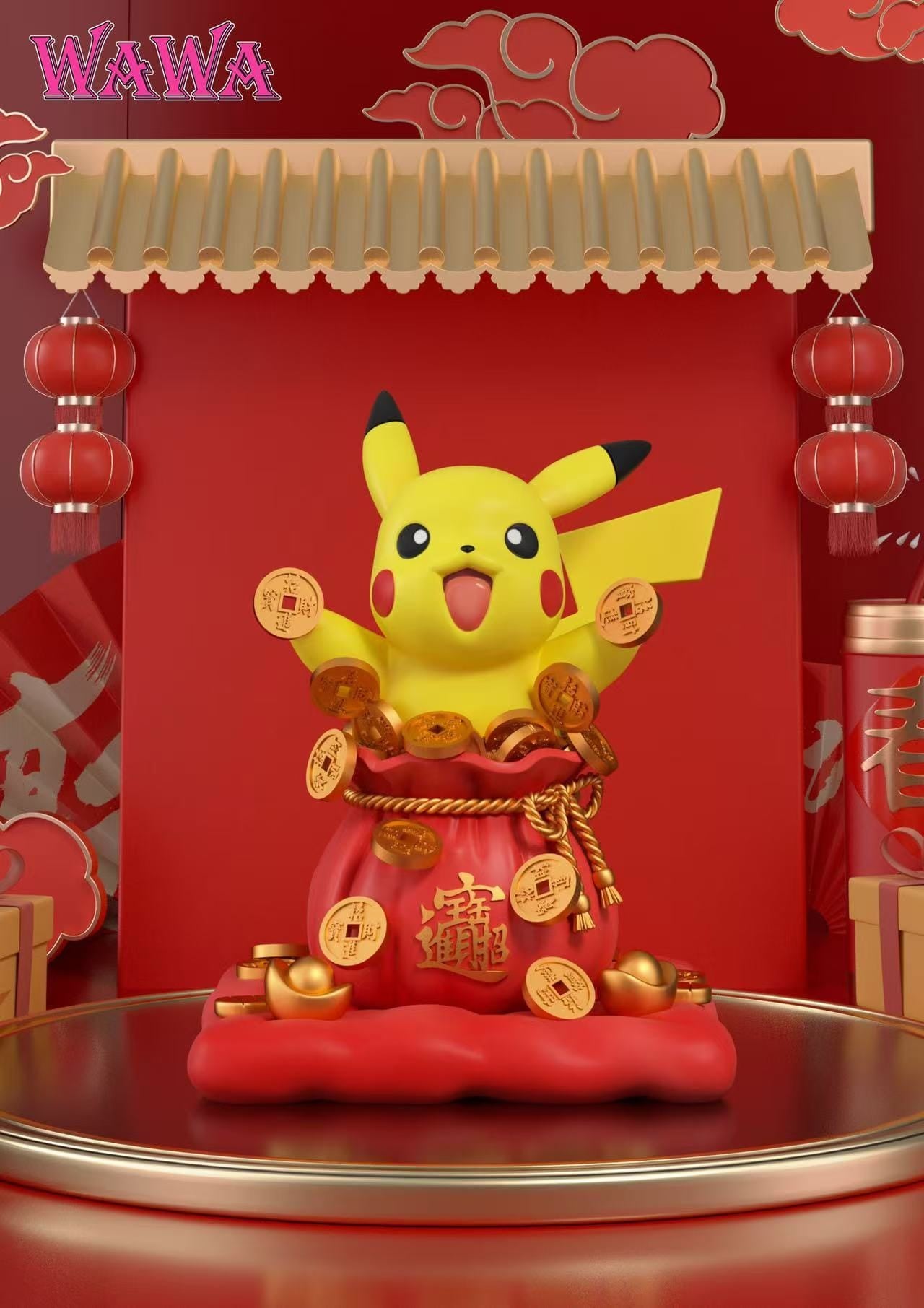 WAWA studio Pikachu Throwing Coins | 撒金币皮卡丘