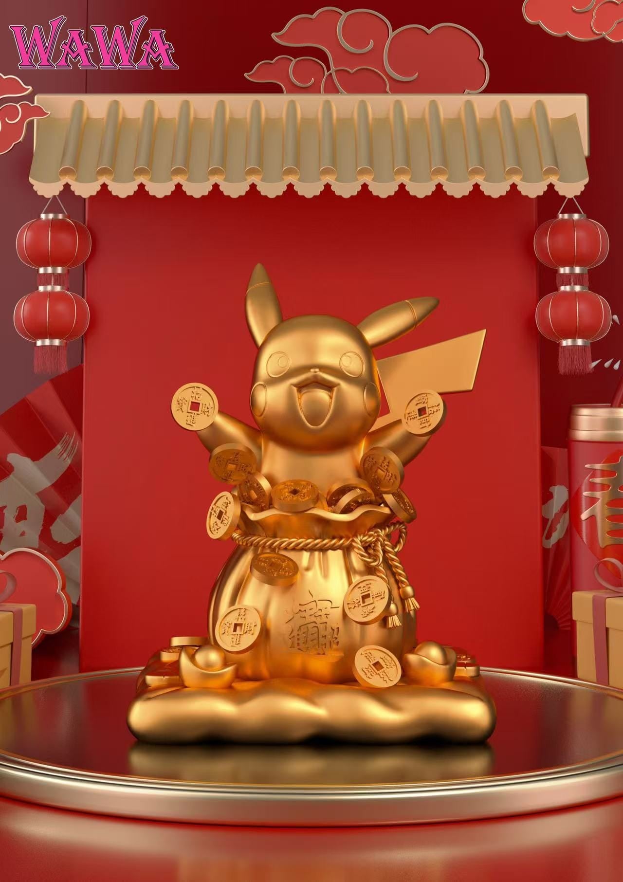 WAWA studio Pikachu Throwing Coins | 撒金币皮卡丘