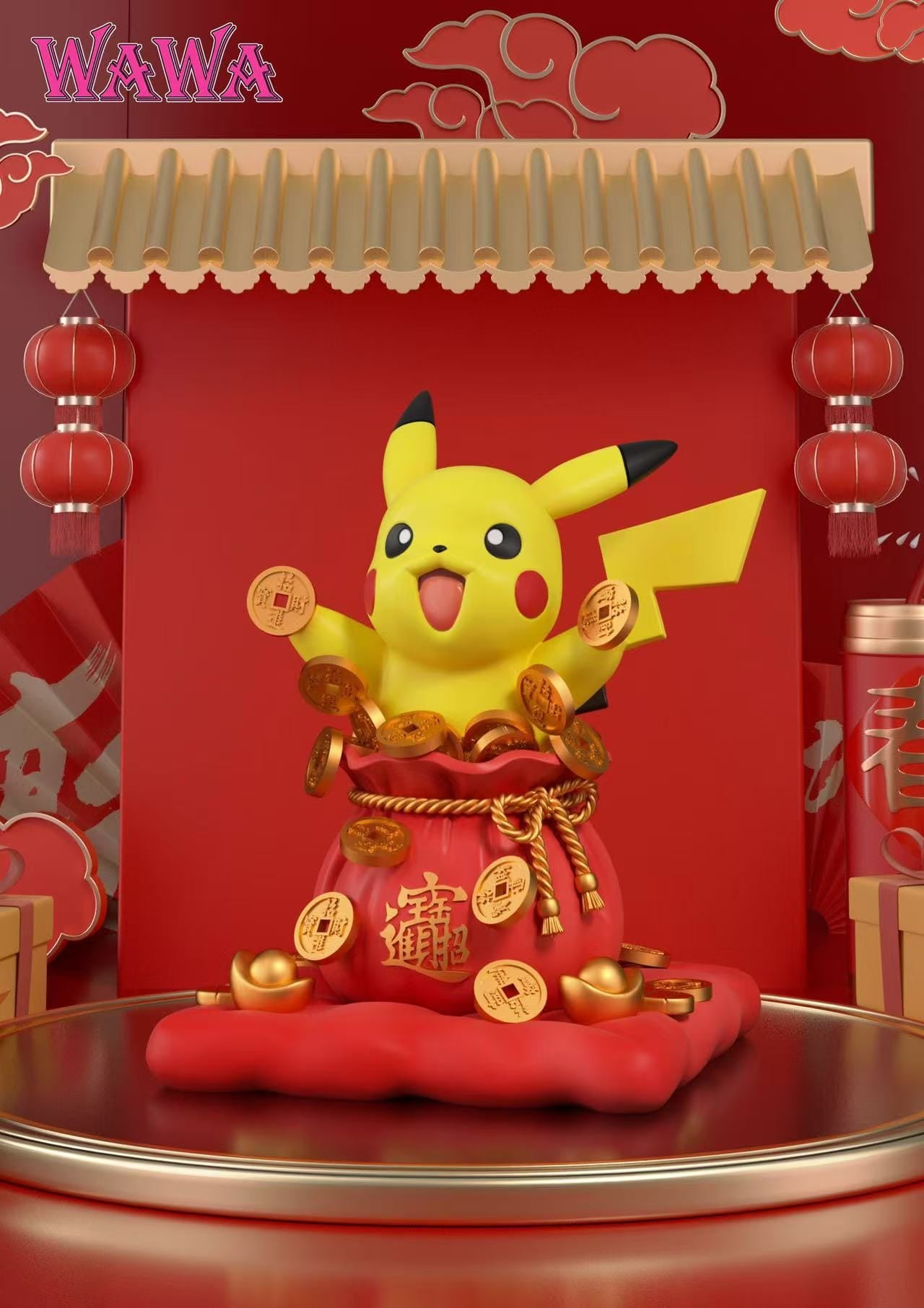 WAWA studio Pikachu Throwing Coins | 撒金币皮卡丘