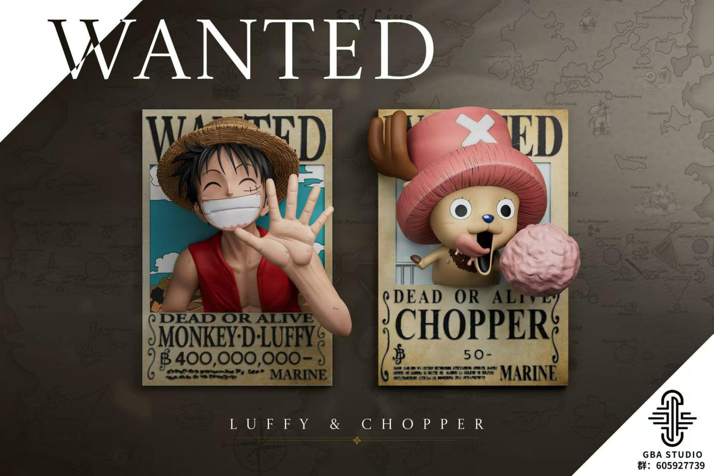 GBA STUDIO Luffy & Chopper Framed Refrigerator Magnet | 路飞&乔巴 相框冰箱贴