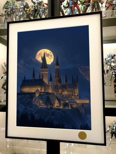 "Moonlit Hogwarts" Harry Potter Magic Academy Decorative Print《月下霍格沃兹》哈利波特魔法学院装饰画