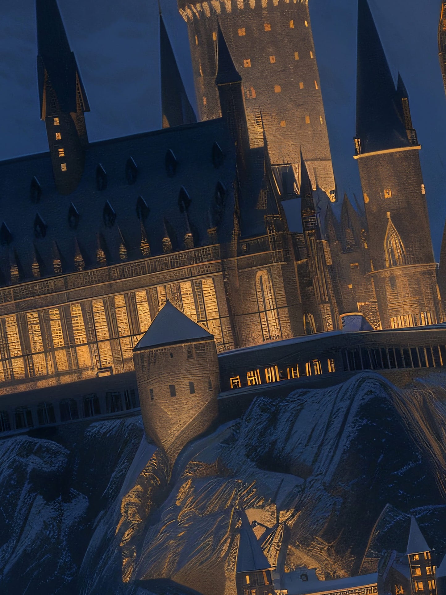 "Moonlit Hogwarts" Harry Potter Magic Academy Decorative Print《月下霍格沃兹》哈利波特魔法学院装饰画