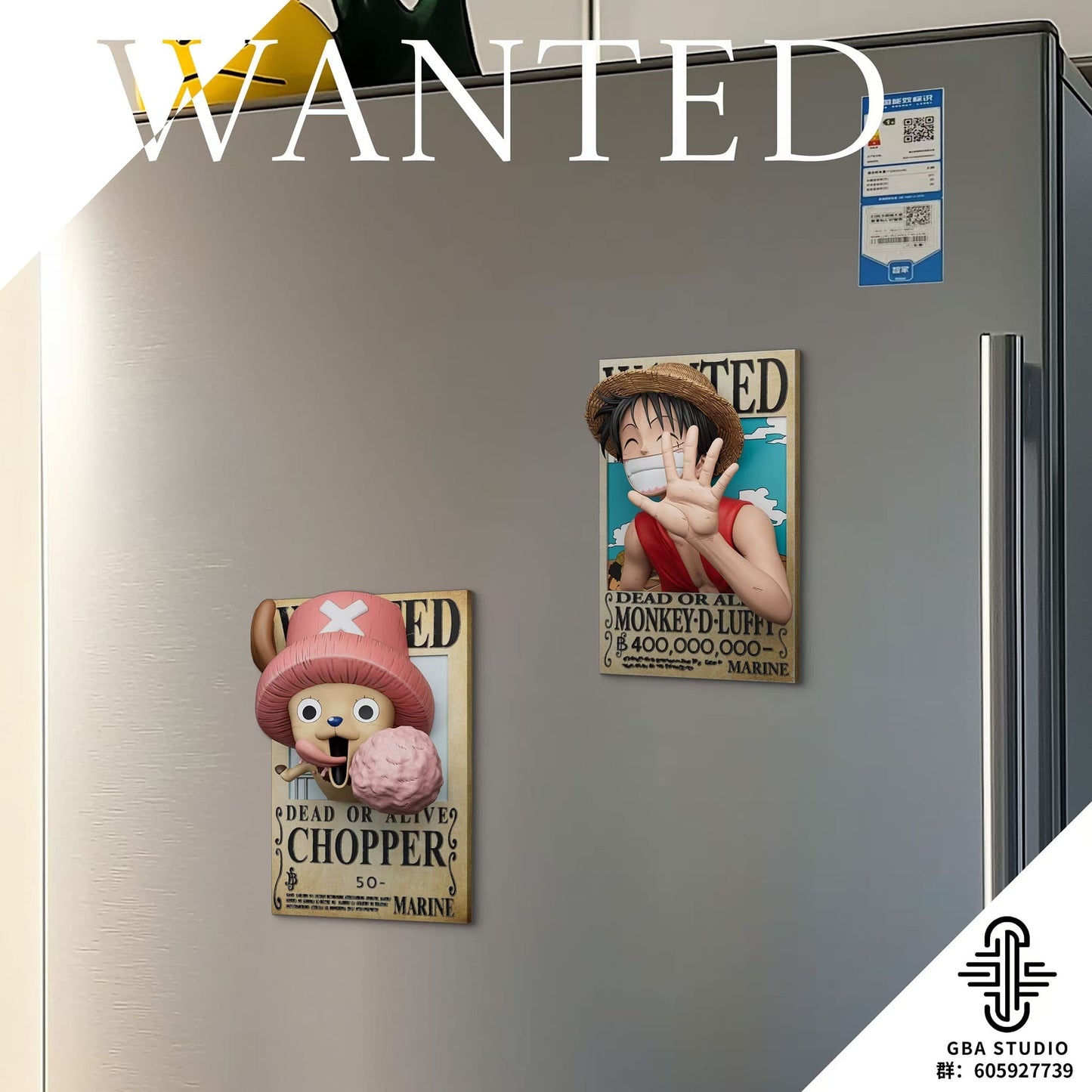 GBA STUDIO Luffy & Chopper Framed Refrigerator Magnet | 路飞&乔巴 相框冰箱贴