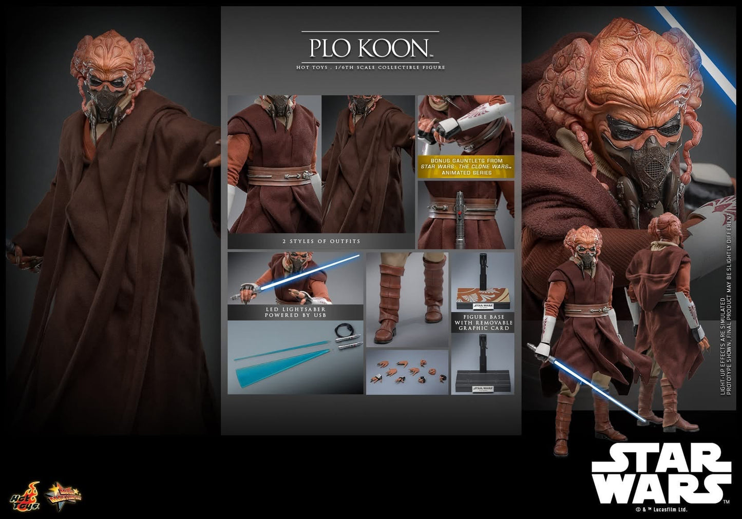 HotToys 1/6可动人偶《星战前传3：西斯的复仇》PLO KOON 普罗孔