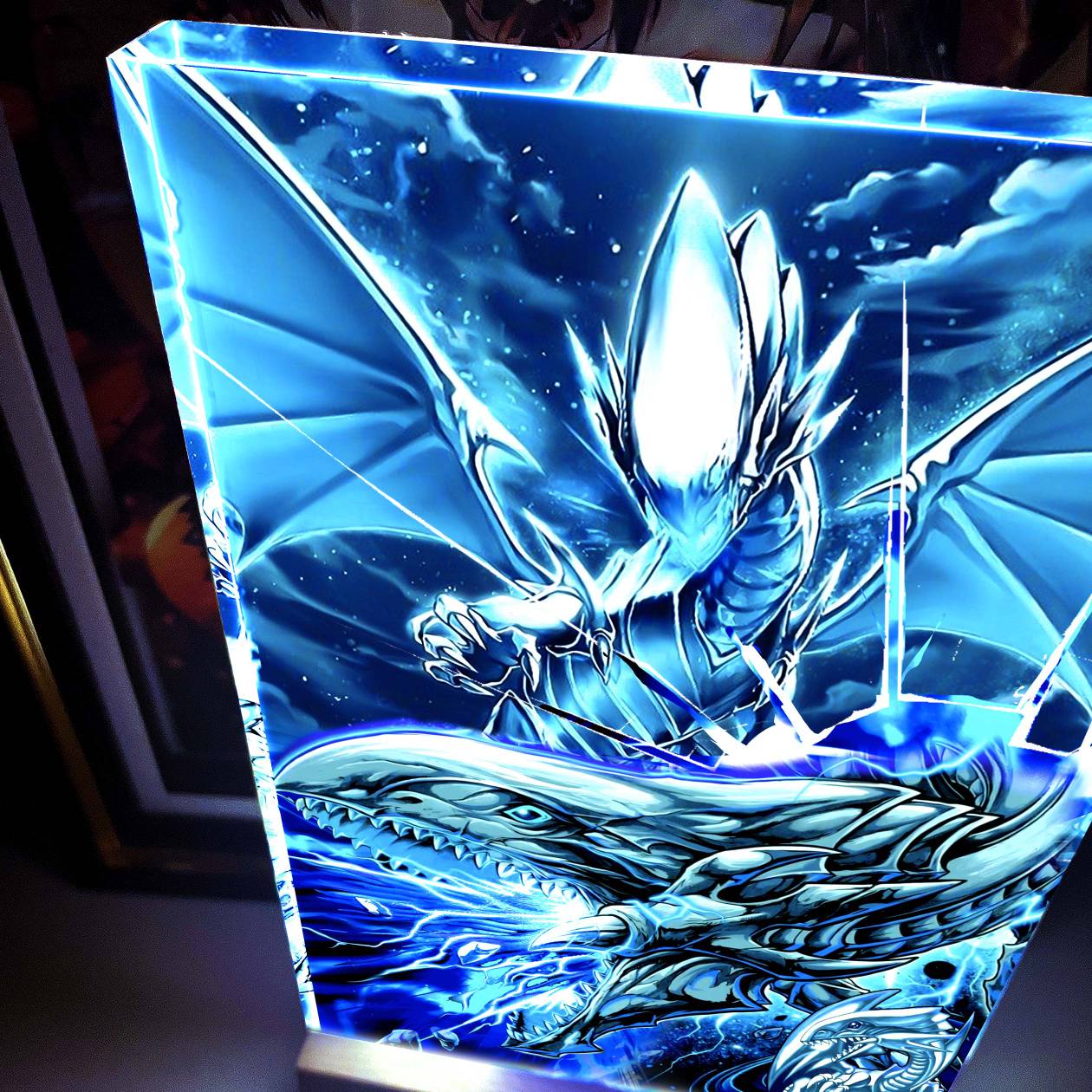 【现货未包邮】青眼白龙发光透明卡砖