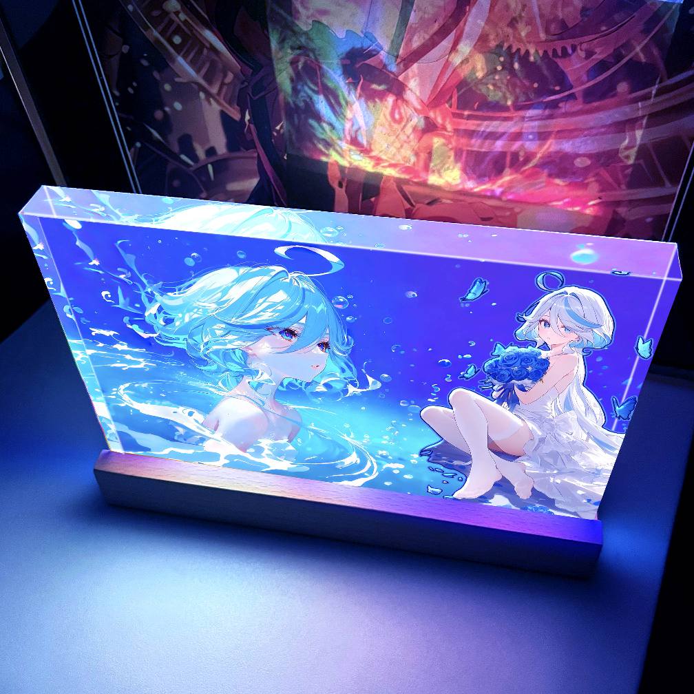 【现货未包邮】阿喵画社 深海 芙宁娜发光透明卡砖