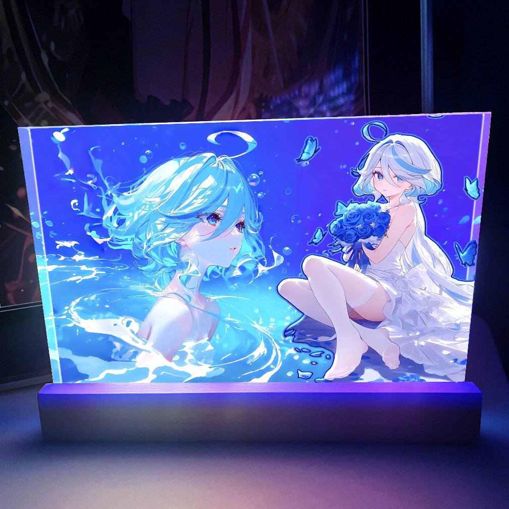 【现货未包邮】阿喵画社 深海 芙宁娜发光透明卡砖