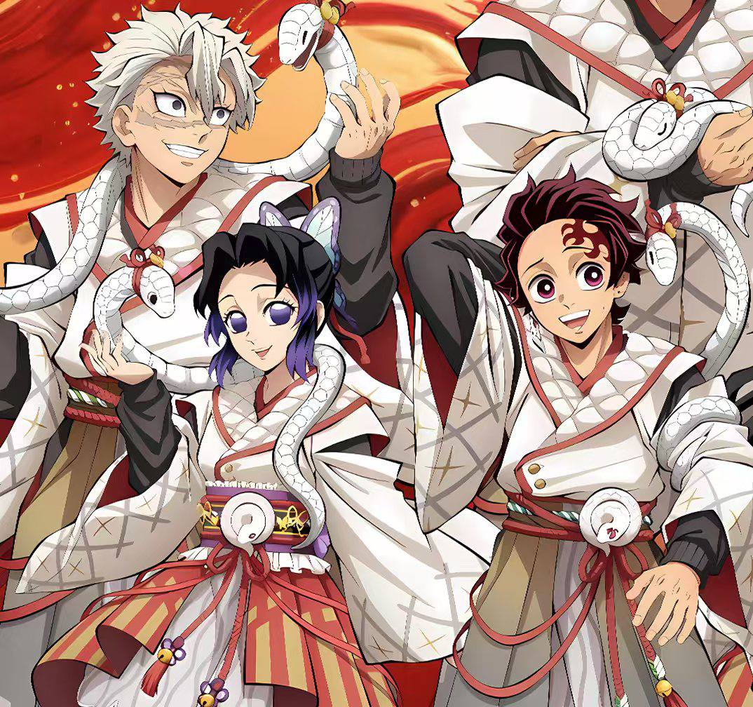 【现货未包邮】《蛇年鬼灭之刃》炭治郎祢豆子富冈义勇鬼灭之刃装饰画