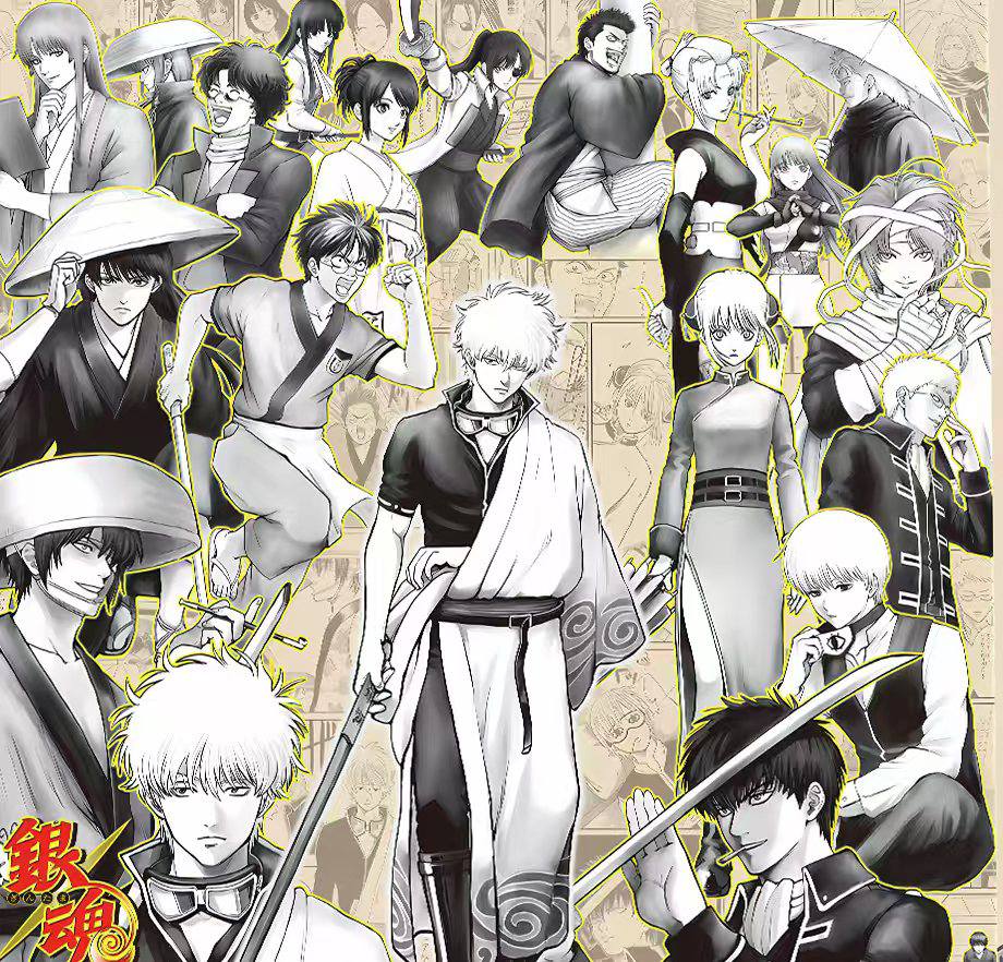 【现货未包邮】《银魂20周年纪念》坂田银时志村新八神乐万事屋装饰画