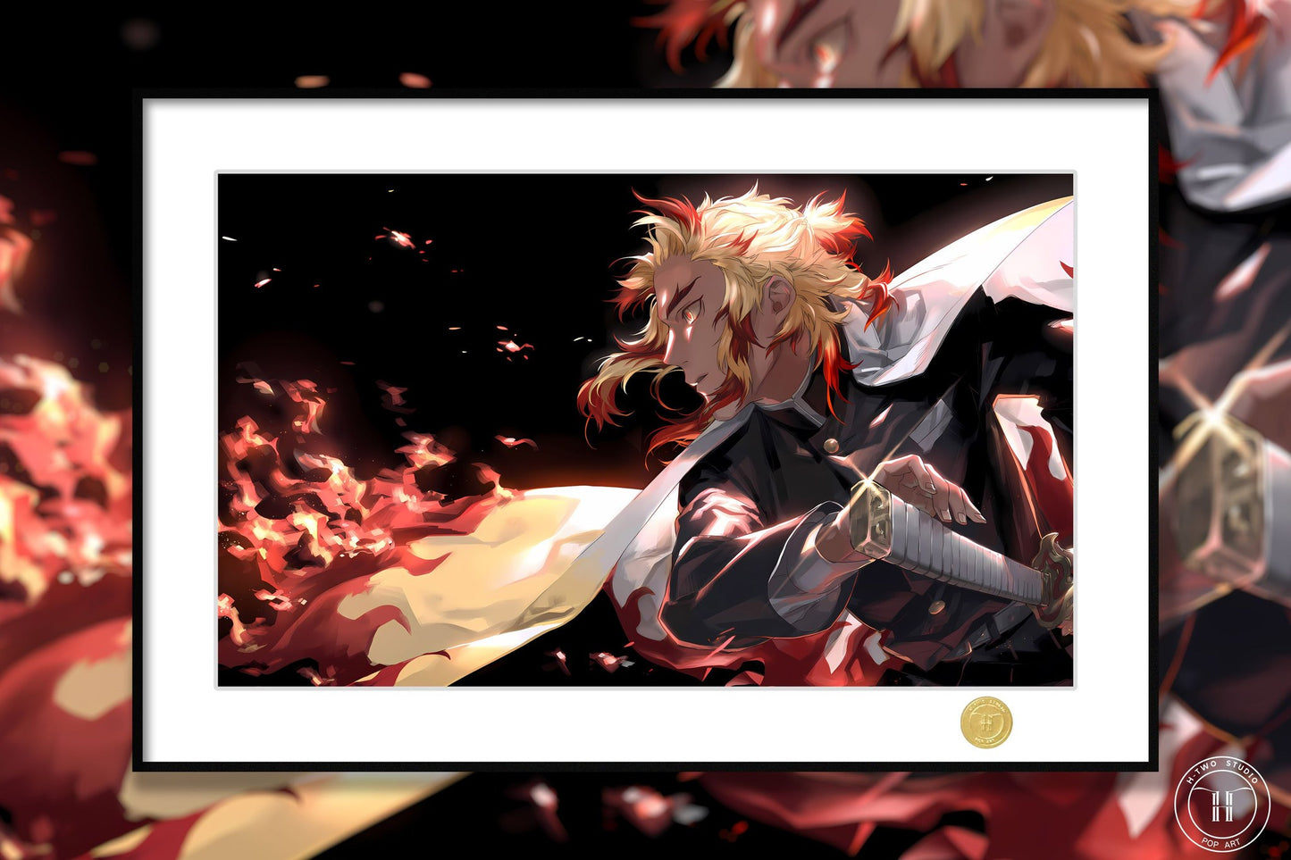 【现货未包邮】《炼狱杏寿郎》大哥炎柱鬼灭之刃装饰画