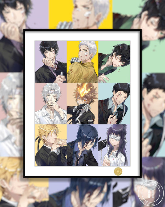 【现货未包邮】《战损家庭教师》泽田纲吉狱寺隼人山本武彭格列装饰画