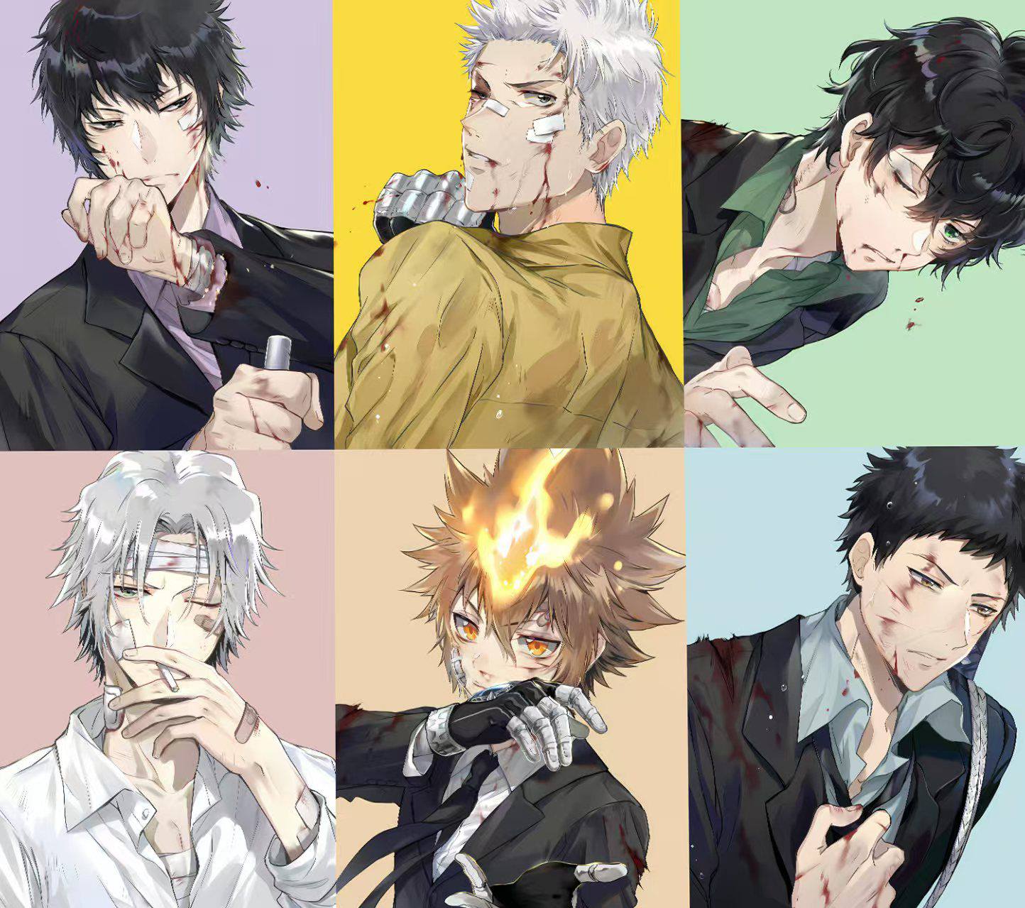 【现货未包邮】《战损家庭教师》泽田纲吉狱寺隼人山本武彭格列装饰画