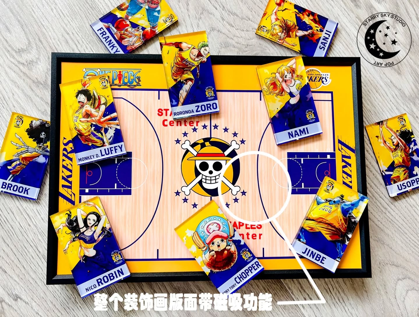 星空工作室出品-《海贼王湖人联动冰箱贴创意画》