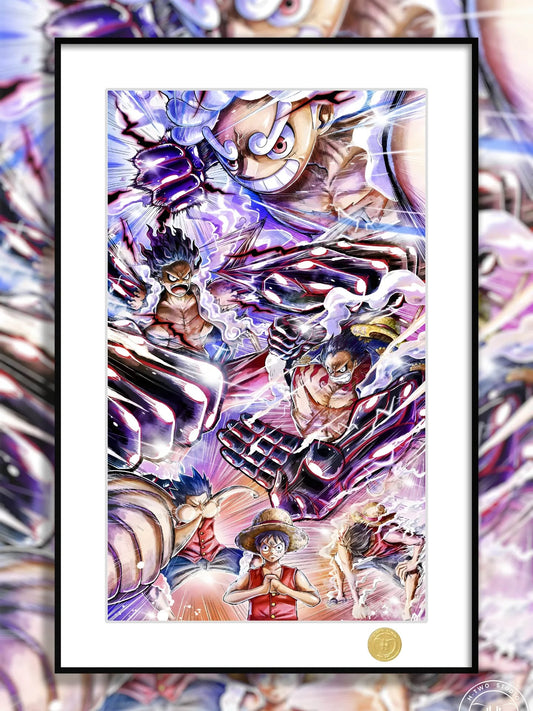 《蒙奇D路飞》海贼王尼卡太阳神四档五档路飞动漫装饰画