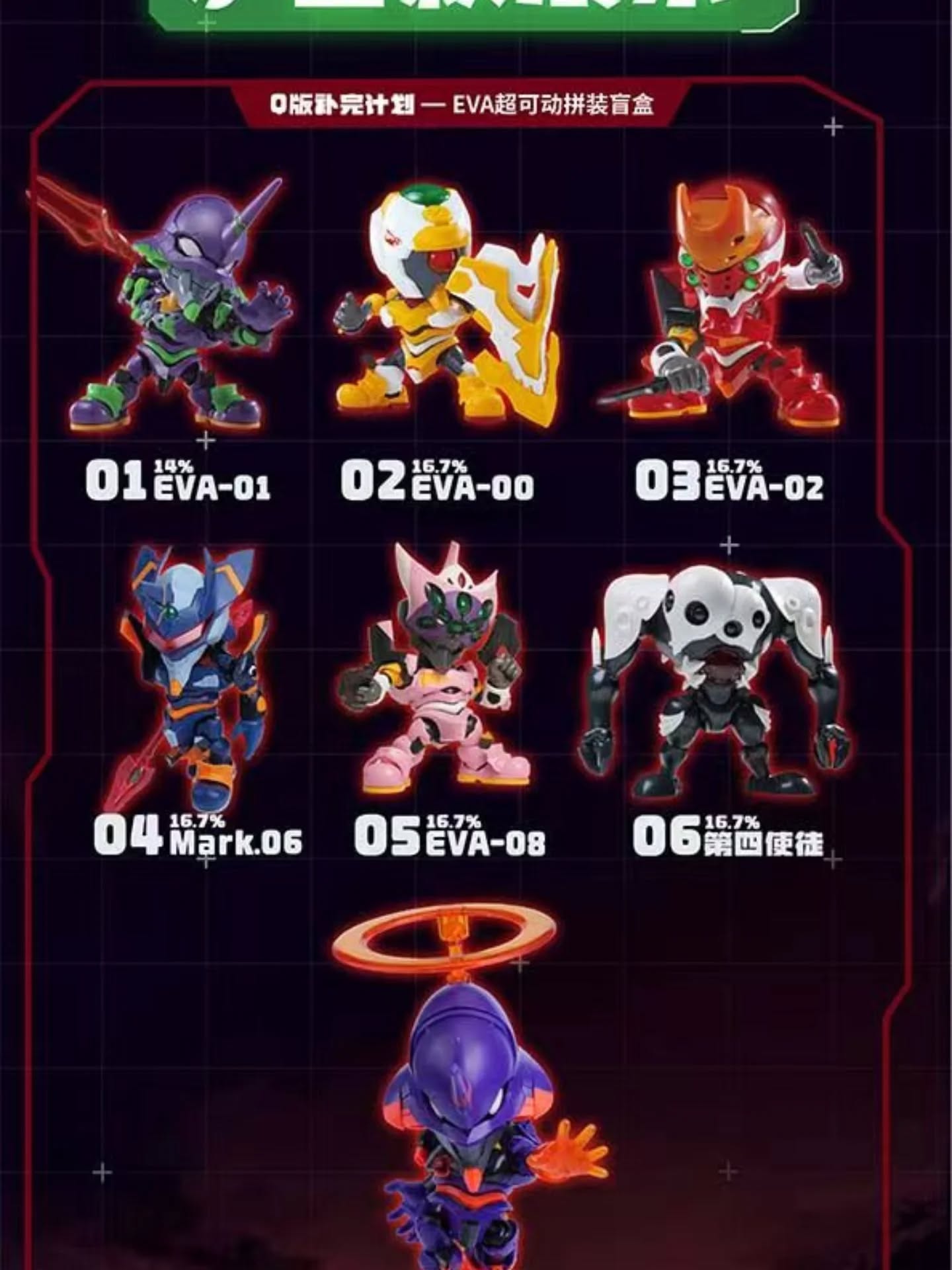 圣斯基 x 新世纪福音战士 SSK-EVA-01 拼装盲盒系列 端盒