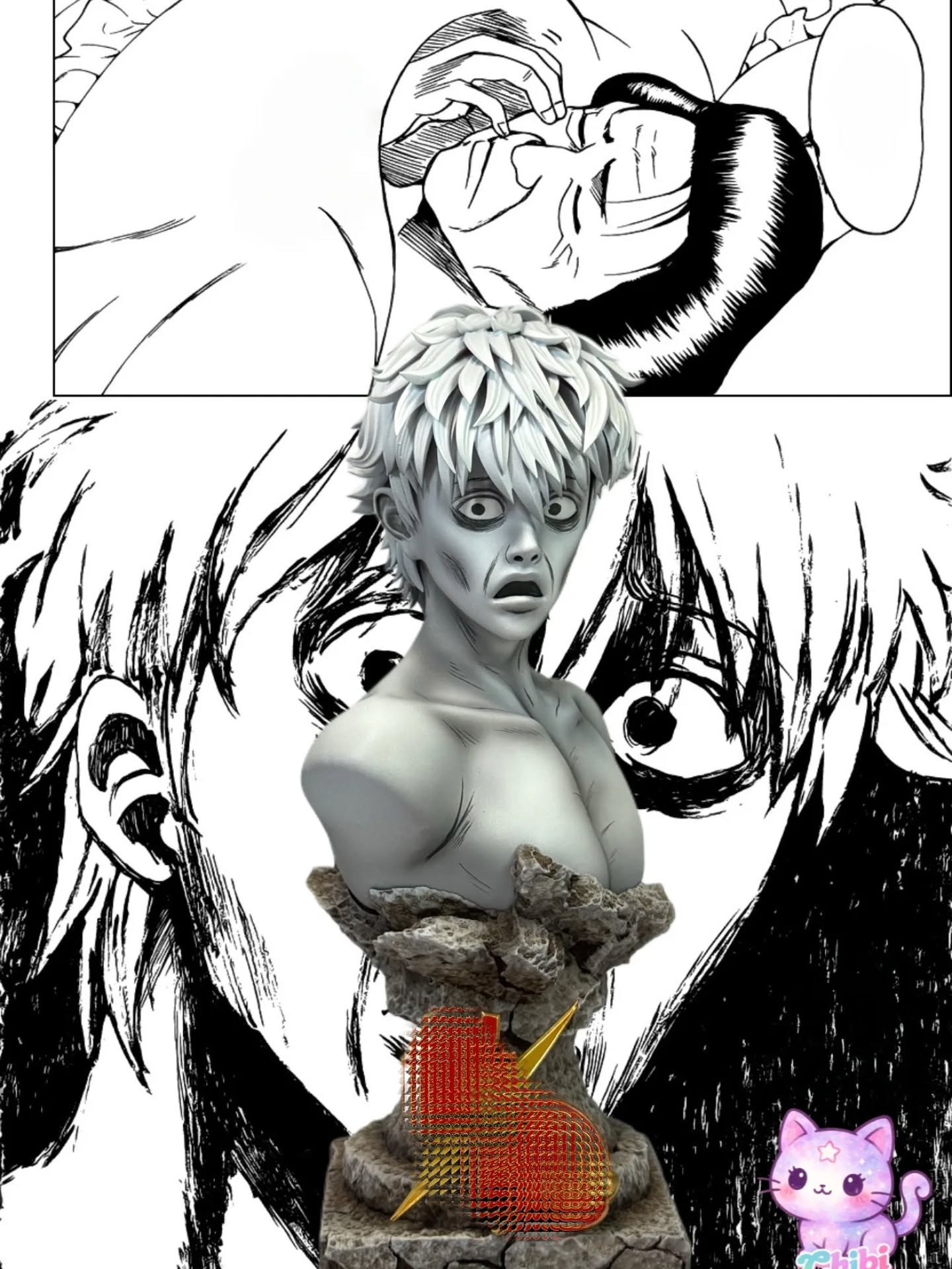 Chibi 经典表情包 惊吓银时胸像