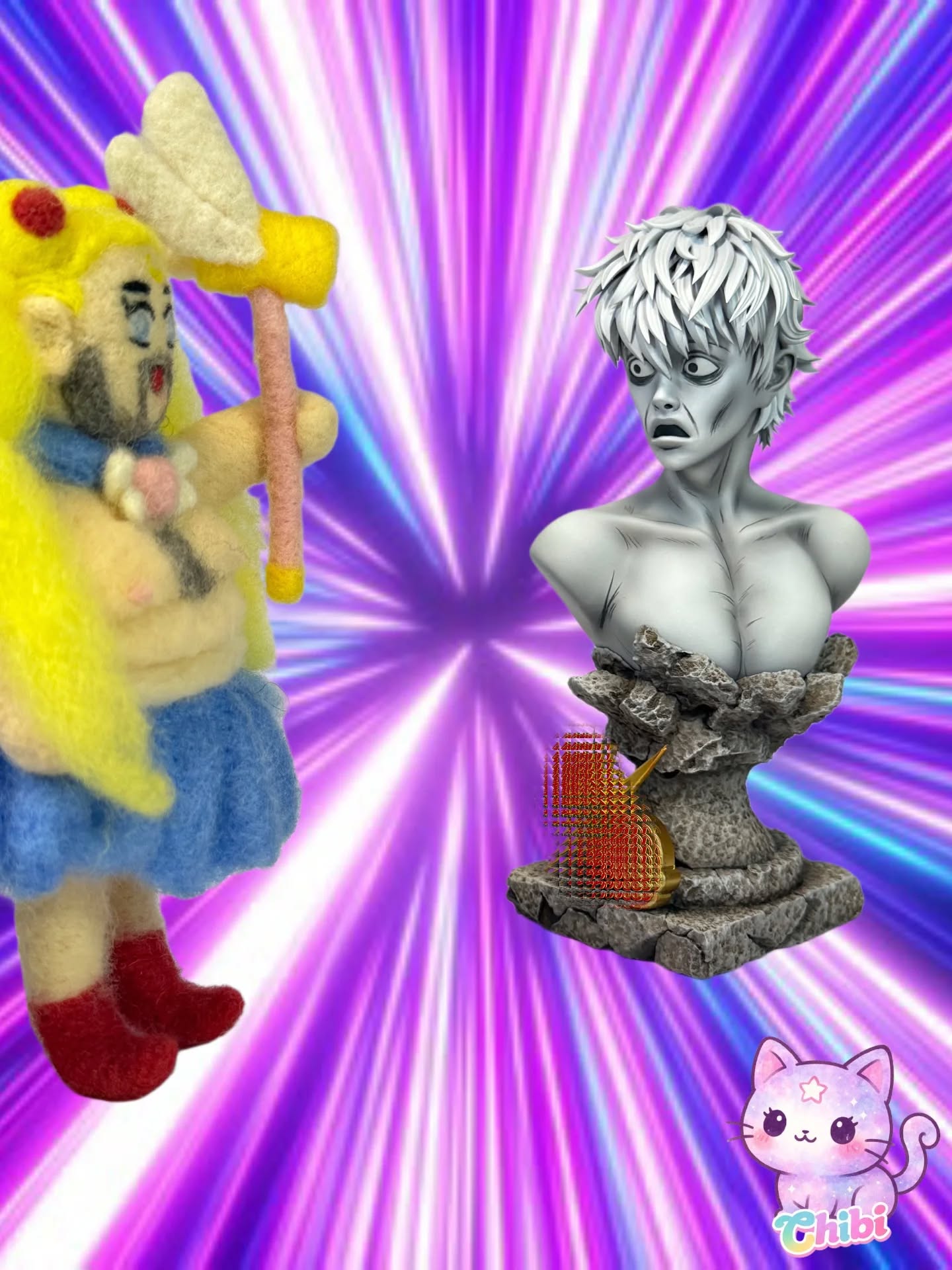 Chibi 经典表情包 惊吓银时胸像