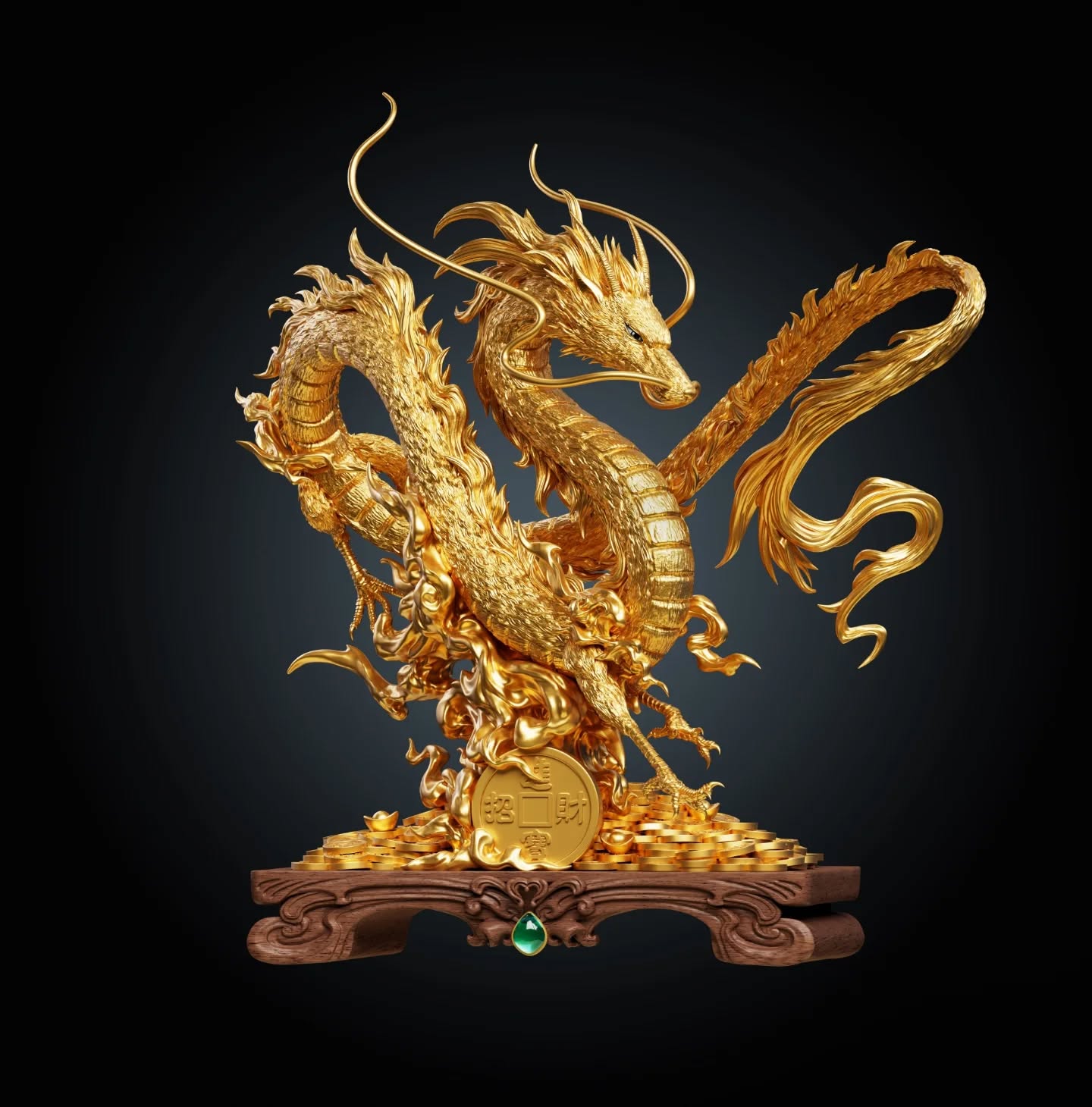 招財系列-招財千尋白龍 賑早見琥珀主