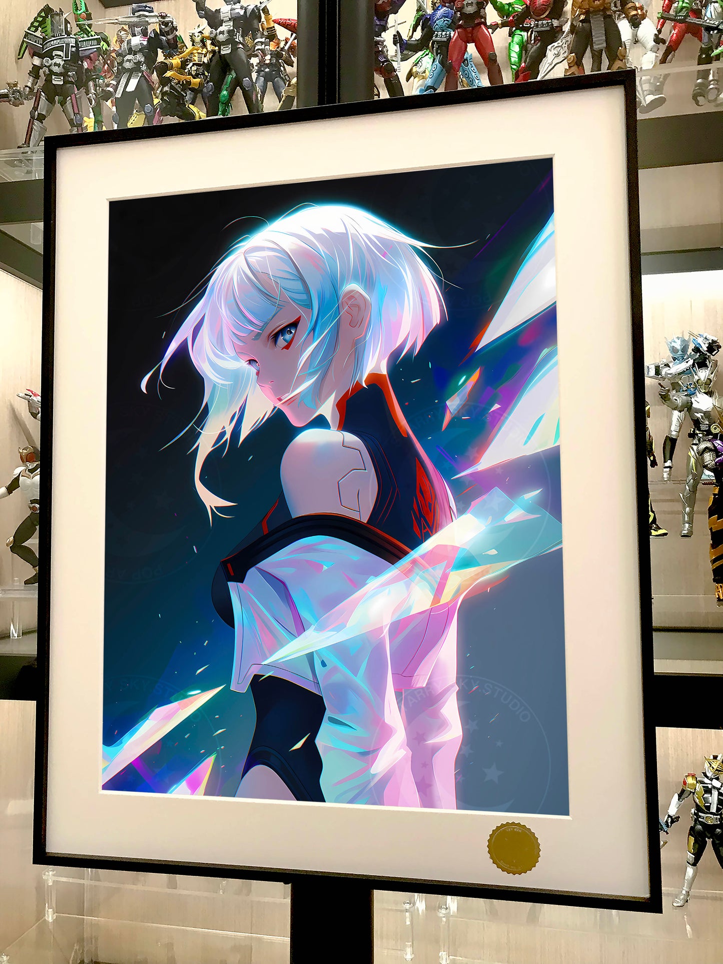 星空《露西回眸》lucy赛博朋克边缘行者装饰画