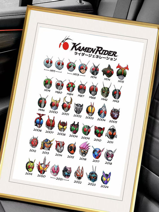 《历代假面骑士》历代假面骑士Kamen Rider复古潮流装饰画
