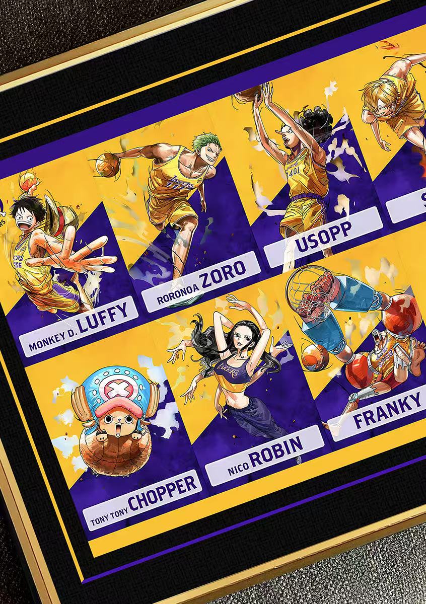 《草帽团湖人队——球员》
海贼王湖人队草帽团路飞索隆娜美山治乔巴装饰画