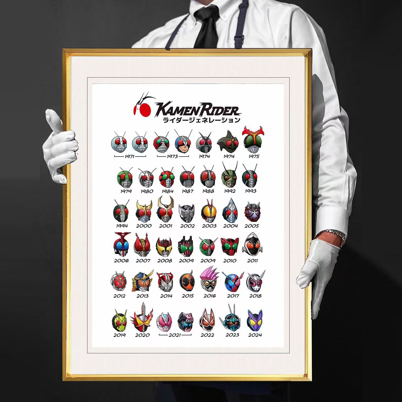 《历代假面骑士》历代假面骑士Kamen Rider复古潮流装饰画