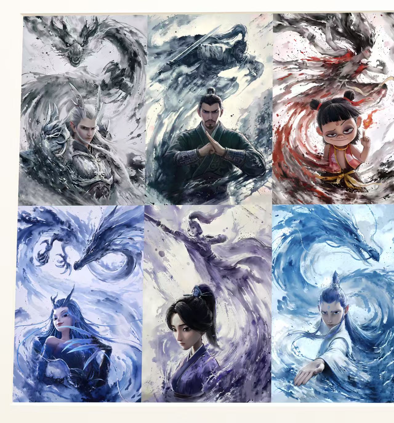 《哪吒之魔童闹海》敖丙敖光哪吒太乙真人装饰画