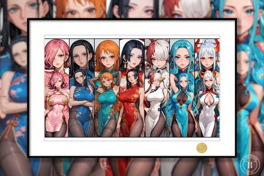 海贼王《旗袍女团》女帝娜美罗宾大和乌塔装饰画