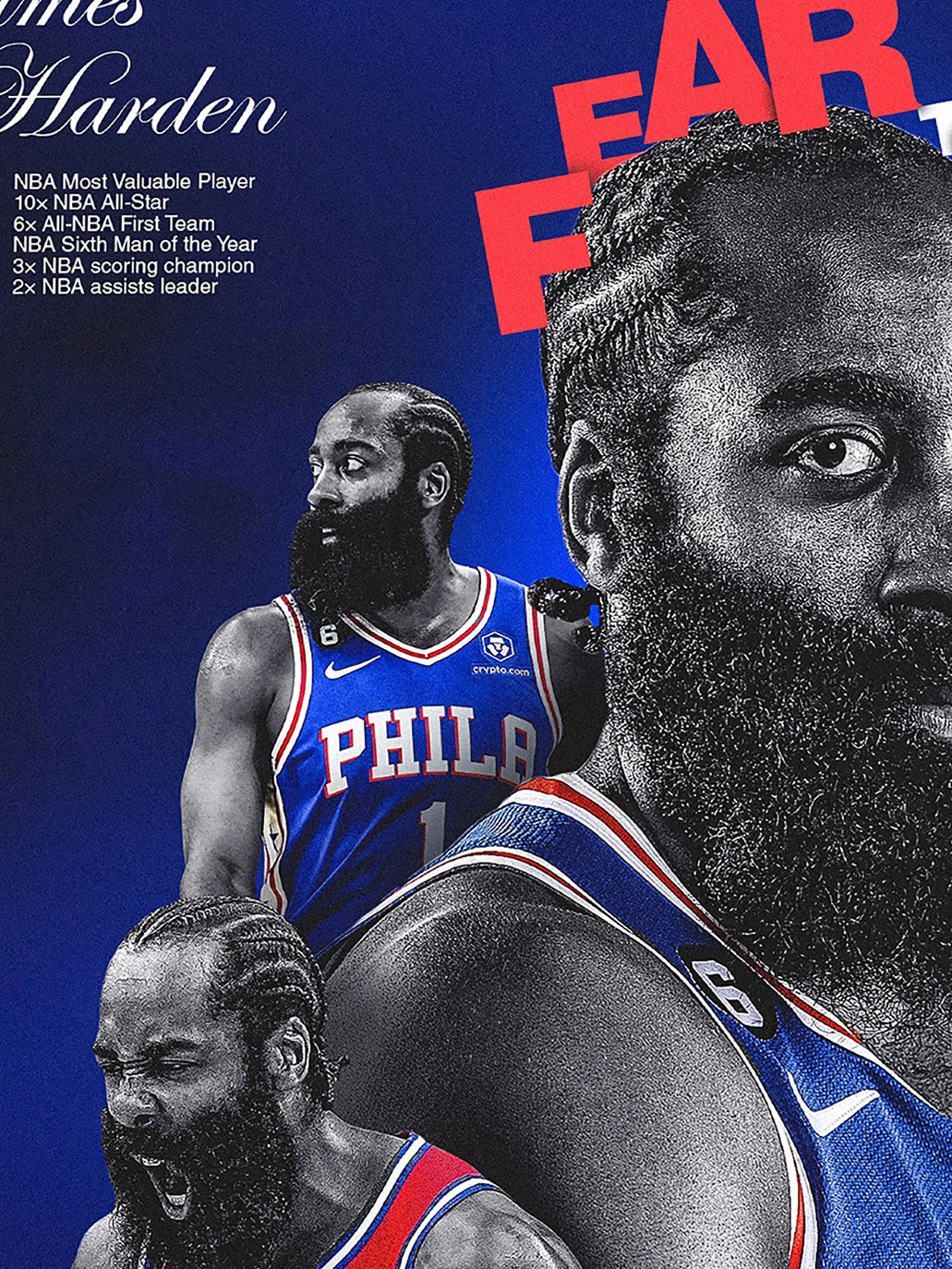 星空《大胡子哈登》Harden登哥NBA费城76人装饰画