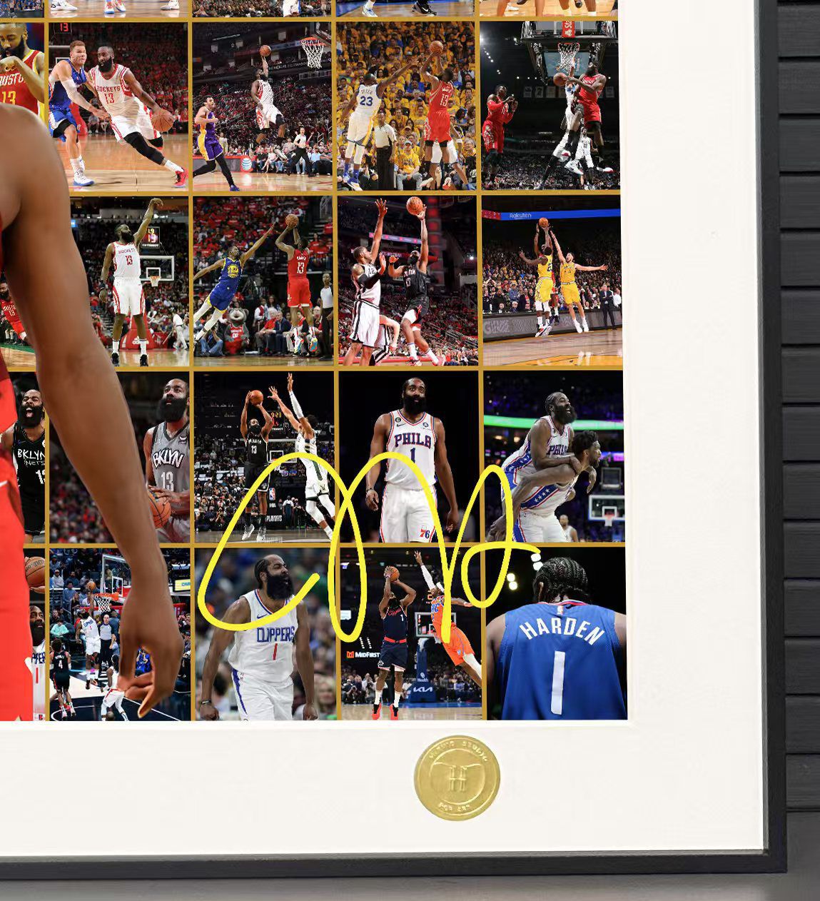 《留在巅峰–詹姆斯哈登》NBA快船火箭篮网大胡子哈登装饰画