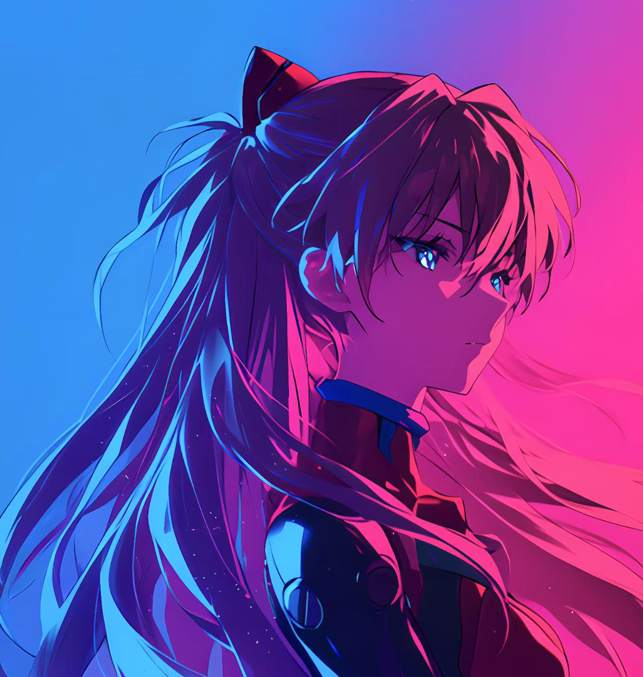 《蓝粉明日香》EVA新世纪福音战士明日香二号机装饰画