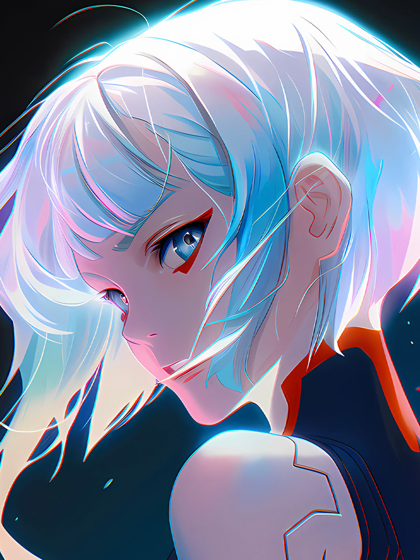 星空《露西回眸》lucy赛博朋克边缘行者装饰画