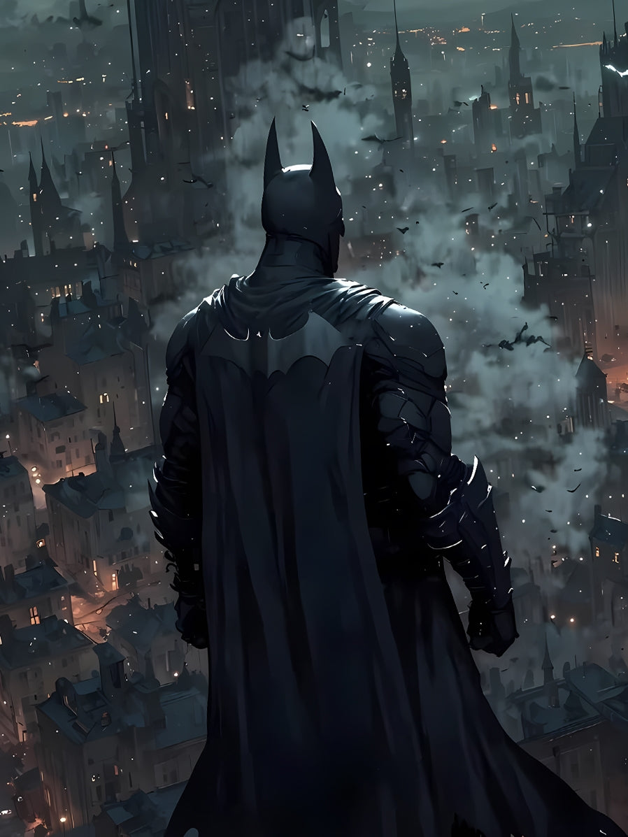 星空《黑暗骑士》蝙蝠侠batman阿卡姆哥谭市动漫装饰画