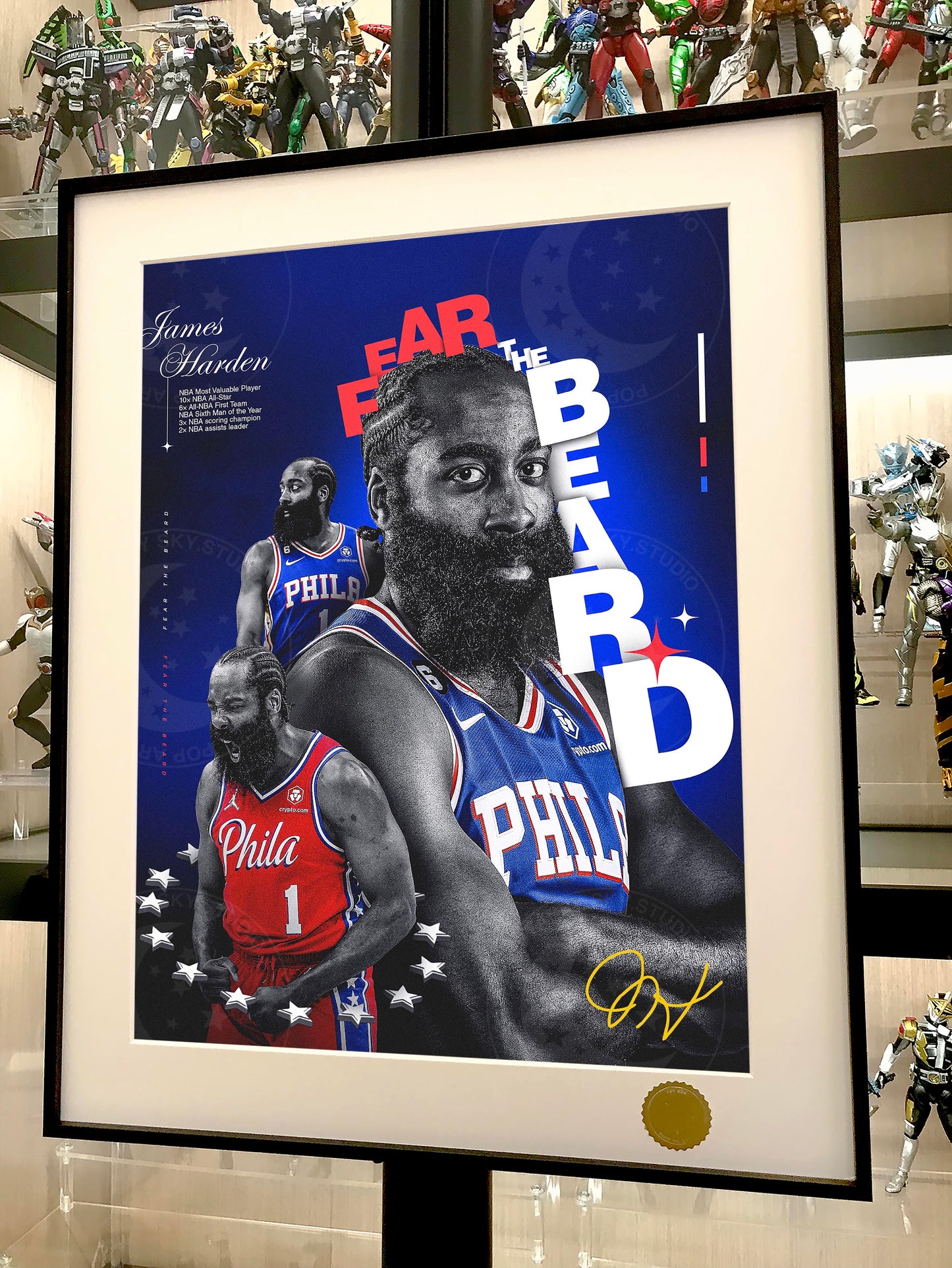 星空《大胡子哈登》Harden登哥NBA费城76人装饰画