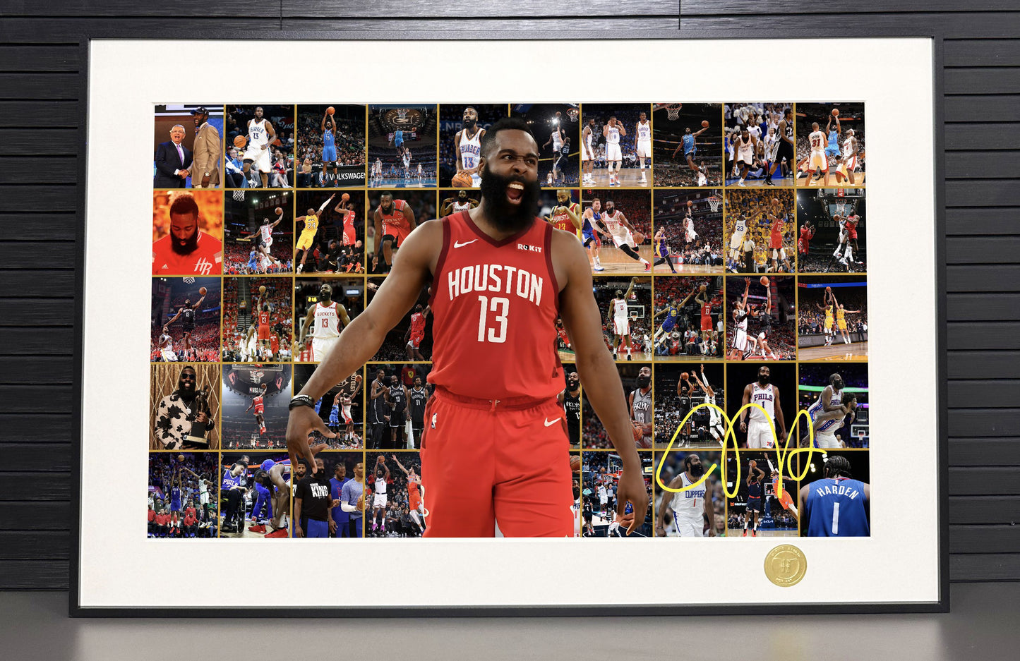 《留在巅峰–詹姆斯哈登》NBA快船火箭篮网大胡子哈登装饰画