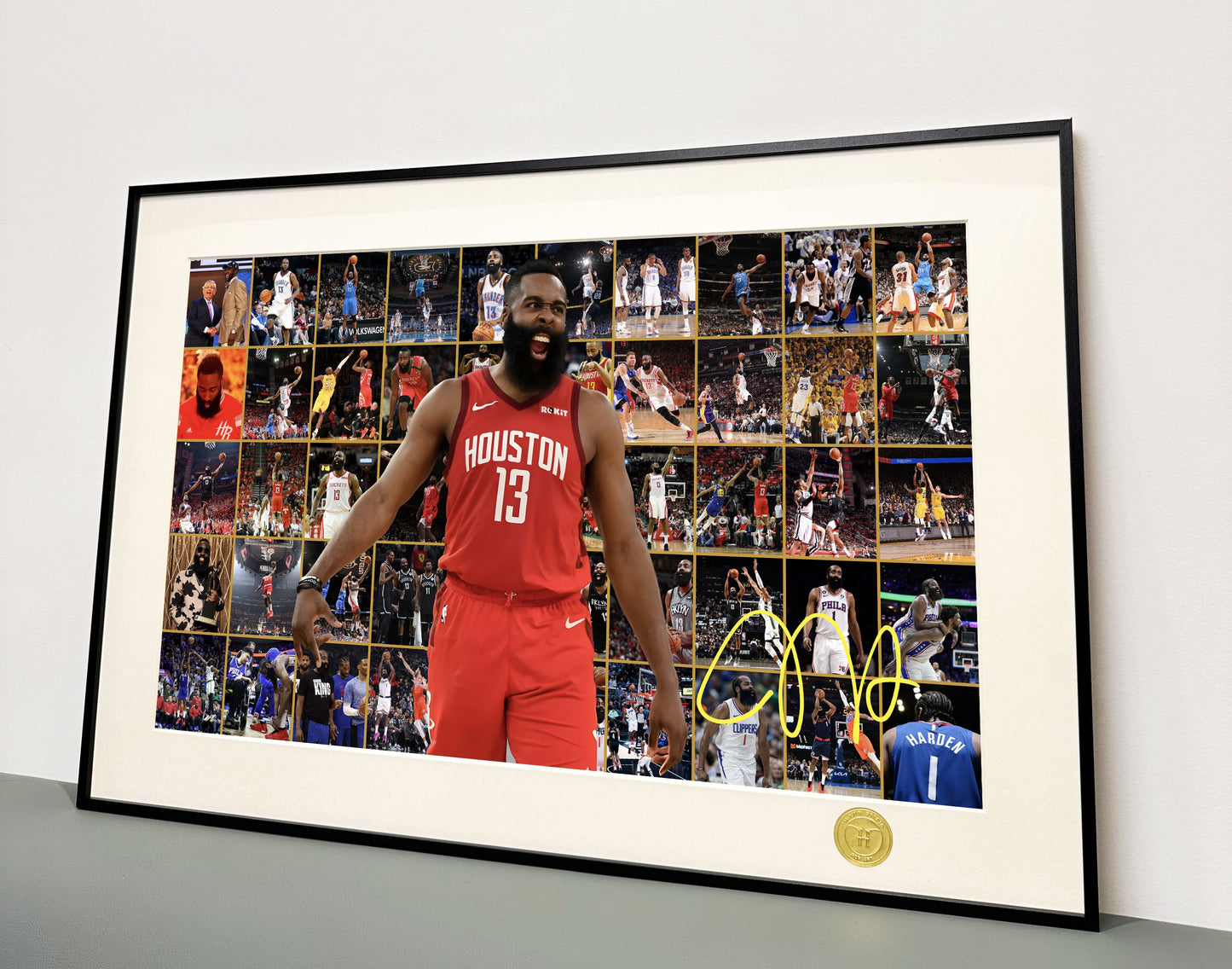 《留在巅峰–詹姆斯哈登》NBA快船火箭篮网大胡子哈登装饰画